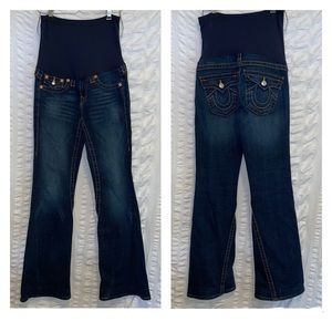 True Religion Secret Fit Belly Wide Leg Maternity Jeans